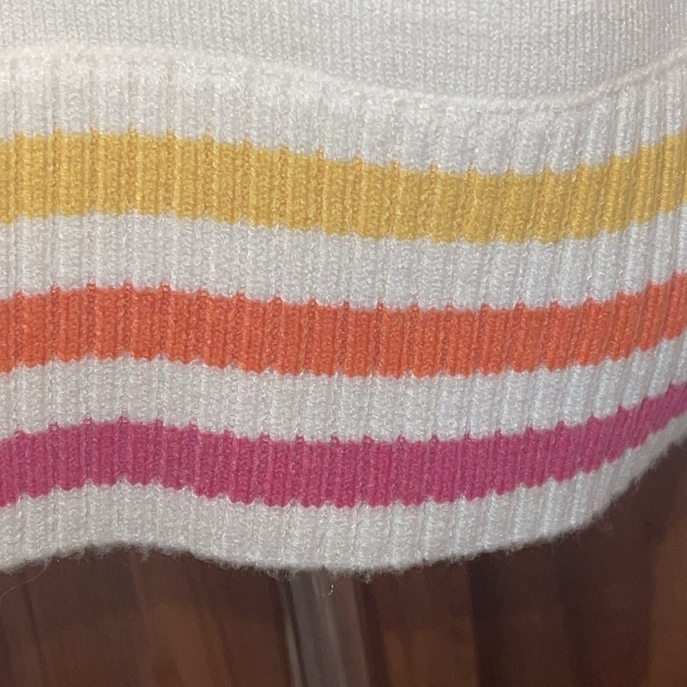 Kerri Rosenthal Multicolored Ribbing @ V Neck & All Hemlines Sz. L - Picture 8 of 13